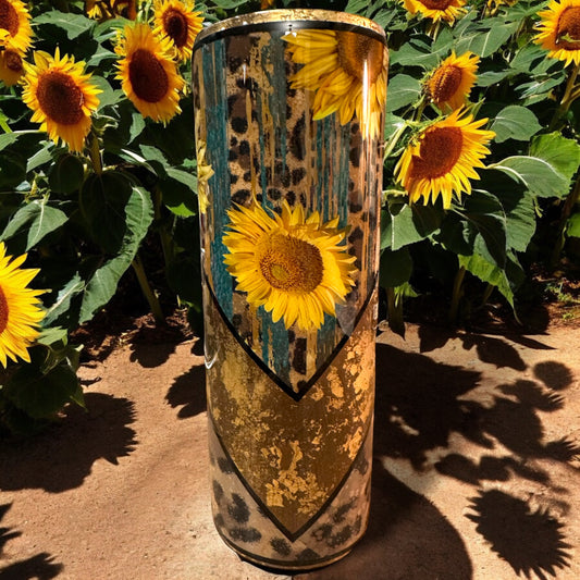 20oz sunflower and leopard